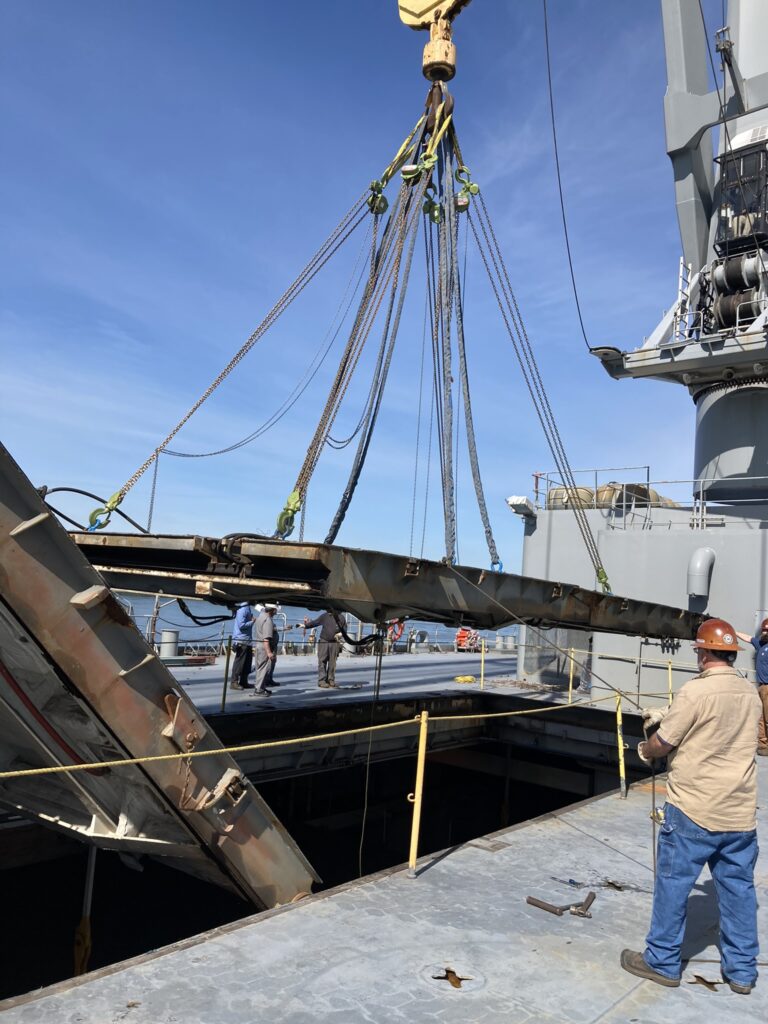 Vanport was provided with the opportunity to undertake a rather complex project which entailed the restoration of a damaged Cargo Hatch aboard the Cargo Ship Fisher.